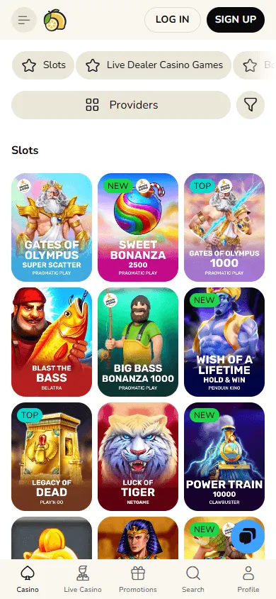Fatfruit Casino games on mobile